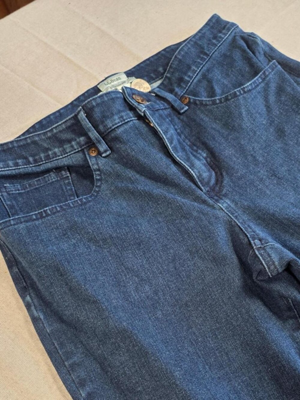 Womens L.L.Bean Dark Wash Blue Cotton Rayon Blend Classic Fit Jeans (6 PET)
